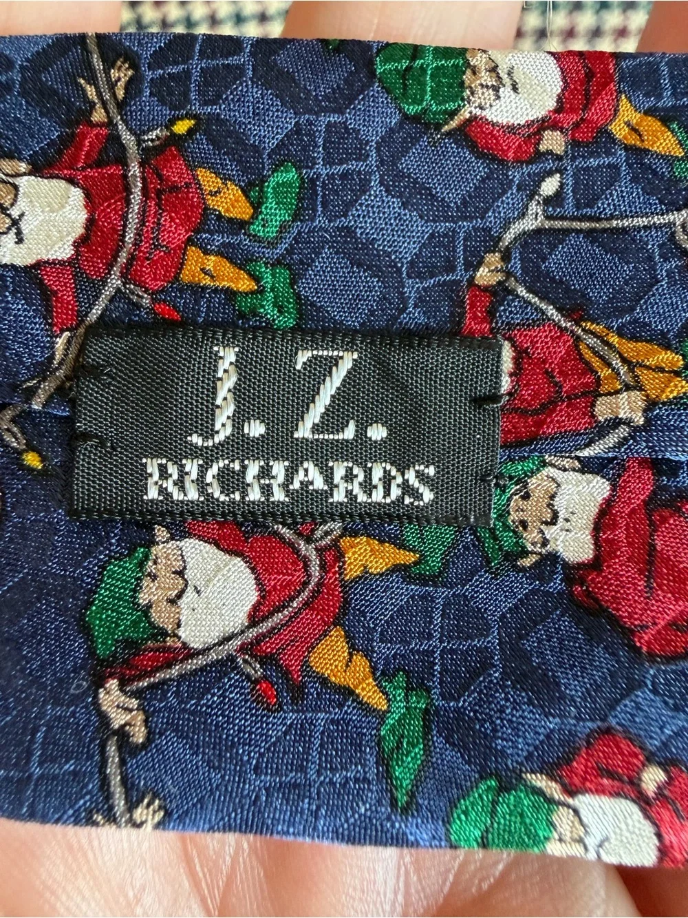 Vintage Joseph’s J.Z. 100% Silk Santa Christmas Lights Novelty Tie USA